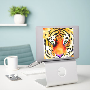 De majesteit vastleggen: de blik van een tijger sticker