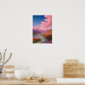 De Majestic Beauty van een Rushing River Poster (Keuken)