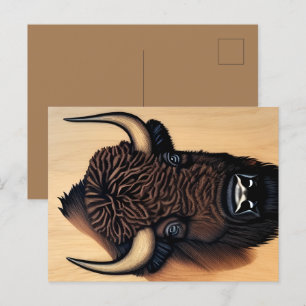 de Majestic Bison - een symbool van macht en vrijh Briefkaart
