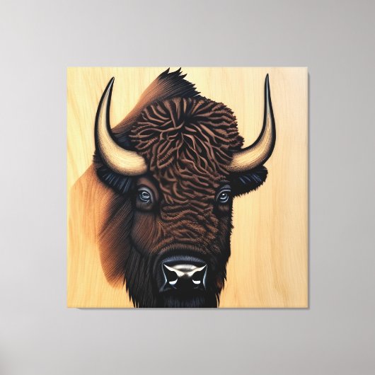 de Majestic Bison - een symbool van macht en vrijh Canvas Afdruk (Voorkant)