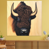 de Majestic Bison - een symbool van macht en vrijh Canvas Afdruk (Insitu (Woonkamer))