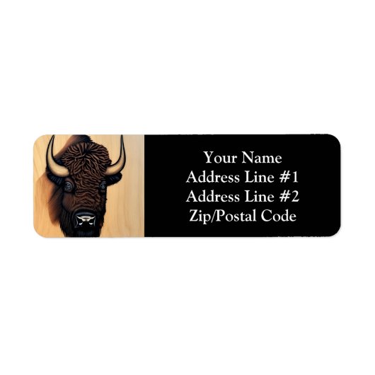 de Majestic Bison - een symbool van macht en vrijh Etiket (Voorkant)
