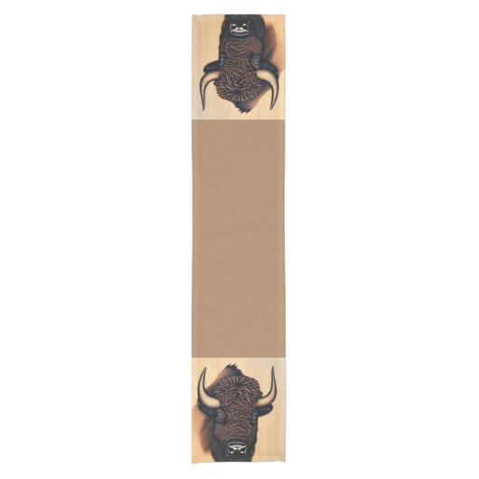 de Majestic Bison - een symbool van macht en vrijh Korte Tafelloper (Voorkant)