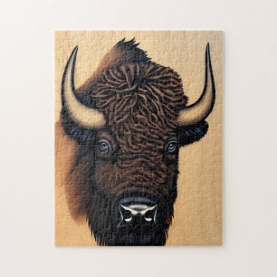 de Majestic Bison - een symbool van macht en vrijh Legpuzzel