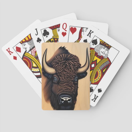 de Majestic Bison - een symbool van macht en vrijh Pokerkaarten (Achterkant)