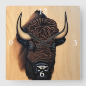 de Majestic Bison - een symbool van macht en vrijh Vierkante Klok (Voorkant)