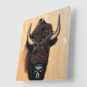 de Majestic Bison - een symbool van macht en vrijh Vierkante Klok (Hoek)