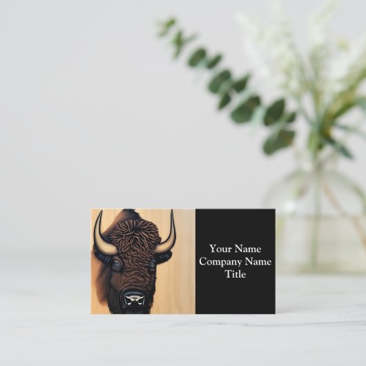 de Majestic Bison - een symbool van macht en vrijh Visitekaartje (Staand voorkant)