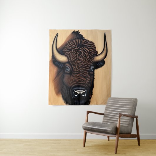 de Majestic Bison - een symbool van macht en vrijh Wandkleed (In situ)