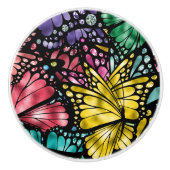 De Majestic Butterfly Keramische Knop (Voorkant)