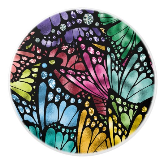 De Majestic Butterfly Keramische Knop (Voorkant)