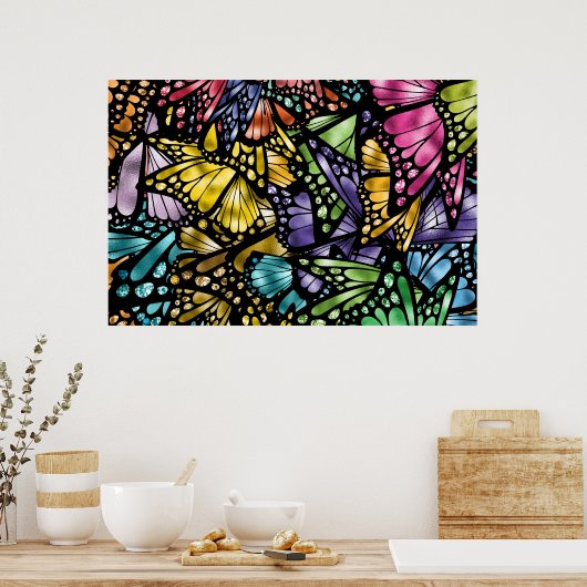 De Majestic Butterfly Poster (Keuken)