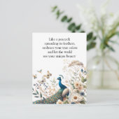 De Majestic Peacock Briefkaart (Staand voorkant)