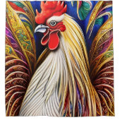 De Majestic Rooster - een heerlijk portret Douchegordijn (Voorkant)