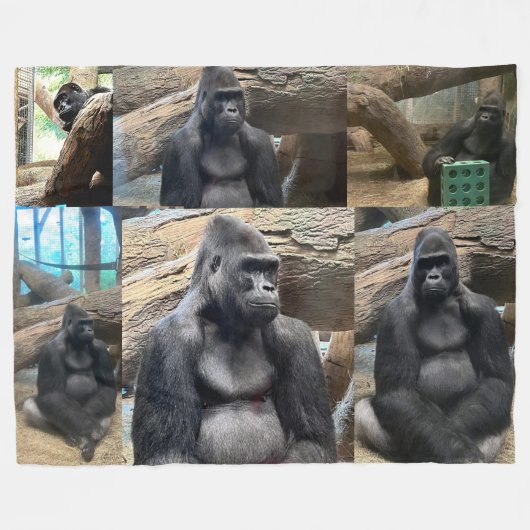 DE MAJESTISCHE MOUNTAIN GORILLA FLEECE DEKEN (Voorkant (Horizontaal))