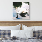 DE MAJESTISCHE SWAN CANVAS AFDRUK (Insitu (Slaapkamer))