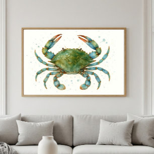 De majestueuze blauwe krab   Ocean Spirit Artwork Poster
