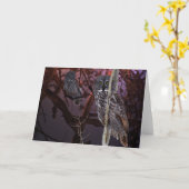 De majestueuze Grote Grijze Uil Kaart (Gele Bloem)