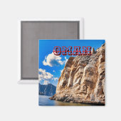 De majestueuze kliffen van Oman Magneet (Voorkant / Achterkant)