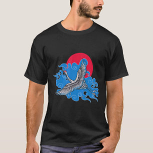 De majestueuze kraan Japanse kraan vogel illustrat T-shirt