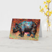 De majestueuze neushoorn kaart (Gele Bloem)