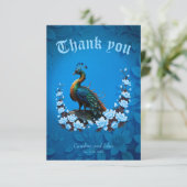 De majestueuze pauw: Een spel van kleuren in natuu Bedankkaart (Staand voorkant)