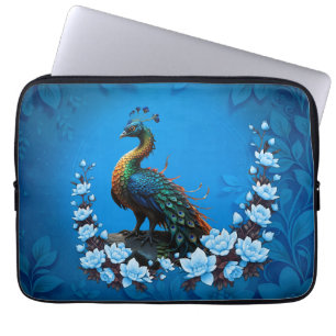 De majestueuze pauw: Een spel van kleuren in natuu Laptop Sleeve