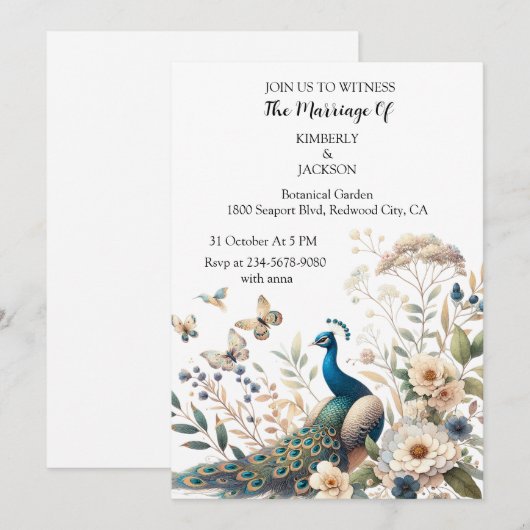 De Majestueuze Pauw Kaart (Voorkant / Achterkant)