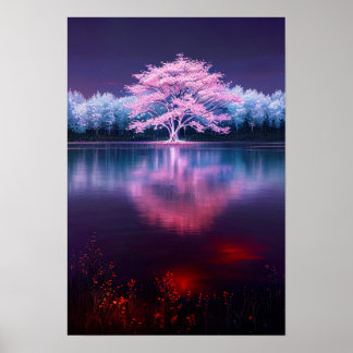 De majestueuze schoonheid van Blooming Sakura Poster