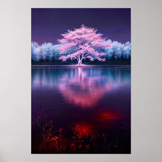 De majestueuze schoonheid van Blooming Sakura Poster (Voorkant)