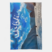 De majestueuze schoonheid van Oman's Kustparadijs Theedoek (Verticaal)