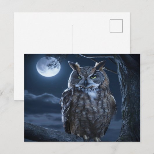 De majestueuze uil briefkaart (Voorkant / Achterkant)