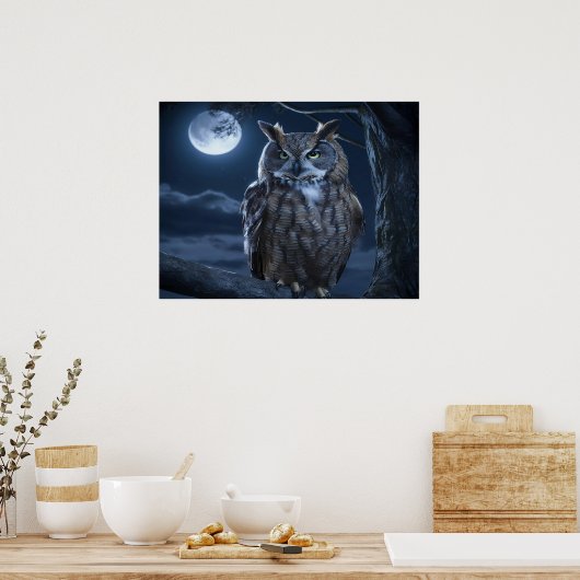 De majestueuze uil poster (Keuken)