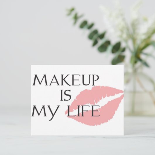 de make-up is mijn het levenskussen briefkaart (Staand voorkant)