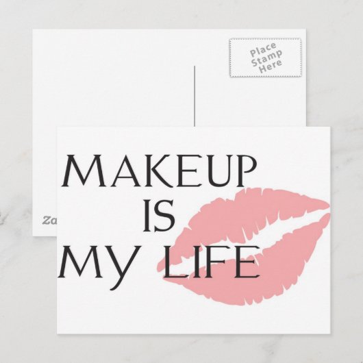 de make-up is mijn het levenskussen briefkaart (Voorkant / Achterkant)