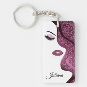 De make-up met schittert effect sleutelhanger