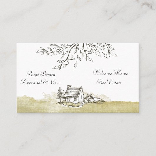 De makelaar in het zwarte en witte huis visitekaartje (Voorkant)