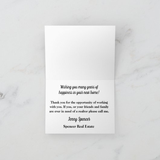 De makelaar in onroerend goed dankt u bedankkaart (Binnen)