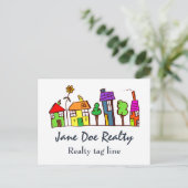 De Makelaar in onroerend goed van de Huizen van Feestdagenkaart (Staand voorkant)