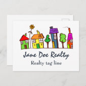 De Makelaar in onroerend goed van de Huizen van Feestdagenkaart (Voorkant / Achterkant)