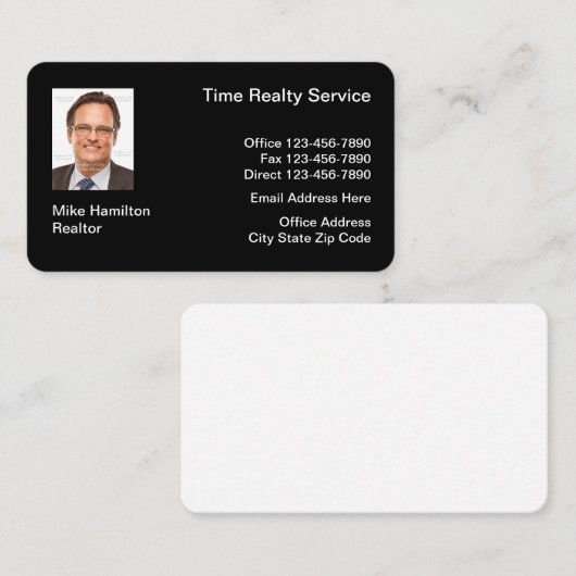 De makelaar in onroerend goed voegt Uw Foto toe Visitekaartje (Voorkant / Achterkant)