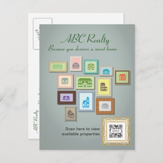 De Makelaardij van ABC van de Sjabloon van het Briefkaart (Voorkant / Achterkant)