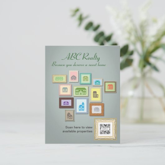 De Makelaardij van ABC van de Sjabloon van het Briefkaart (Staand voorkant)