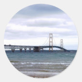 De makreelbrug ronde sticker (Voorkant)