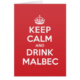 De Malbec-kaart voor Drink van kalm bewaren