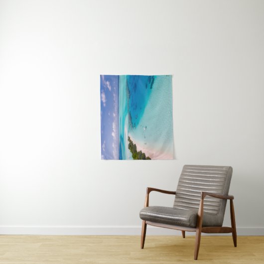 De Malediven  Blue Ocean Beach Sandy Shore Wandkleed (In situ)