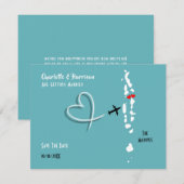 De Malediven Trouwbestemming Save The Date (Voorkant / Achterkant)