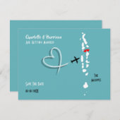 De Malediven Trouwlocatie Bewaar De Datum Save The Date (Voorkant / Achterkant)