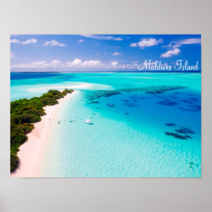 De Malediven zijn een romantische vakantie door ee Poster