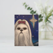 DE MALTESE HOND VAN DE VAKANTIE - STER 1 VAN BELEN FEESTDAGENKAART (Staand voorkant)